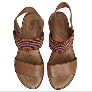 Born Parson Leather Sandals Multicolor red rainbow